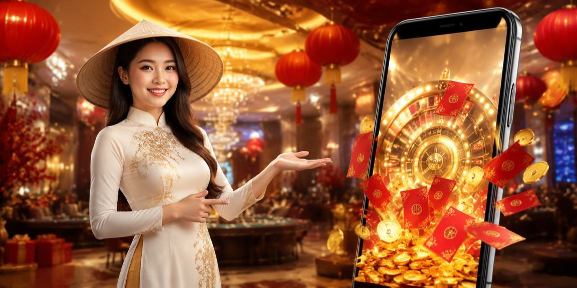 Cảnh vịnh Hạ Long với nón lá và phong bao đỏ tượng trưng cho bảo mật thông tin người dùng